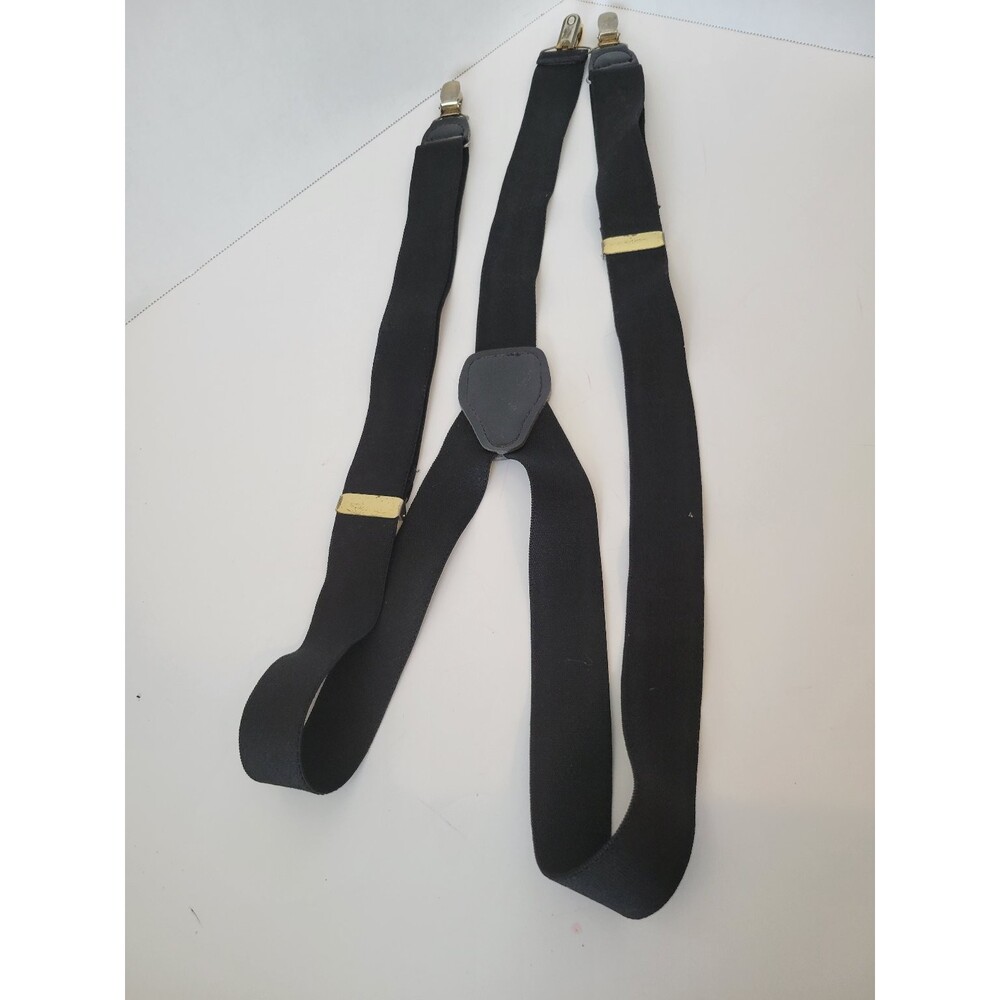 Unbranded Men's Black‎ Adjustable Clip-On Suspenders Elastic Material